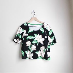 Anthropologie postage stamp floral top